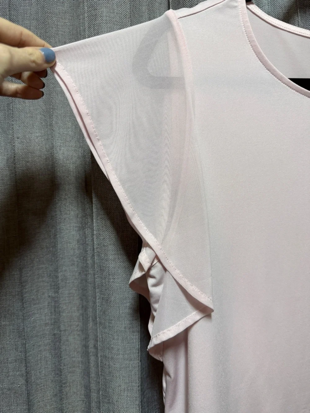 Suzy Women's Light Pink Ruffle Sleeve Top - Picture 5 of 5